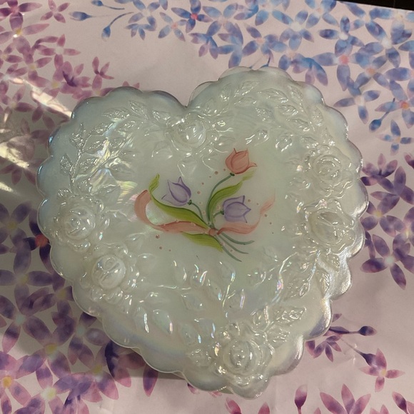Fenton Other - Fenton Glass Iridescent Heart-Shaped Trinket Box. Excellent condition
